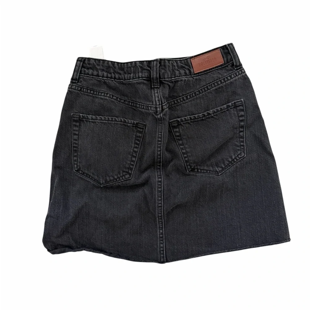 Hollister Black Zip Denim Skirt